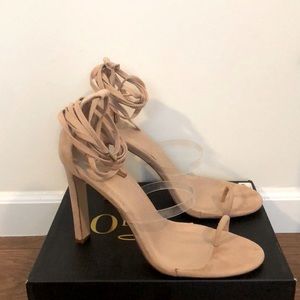 Suede Laceup Heels